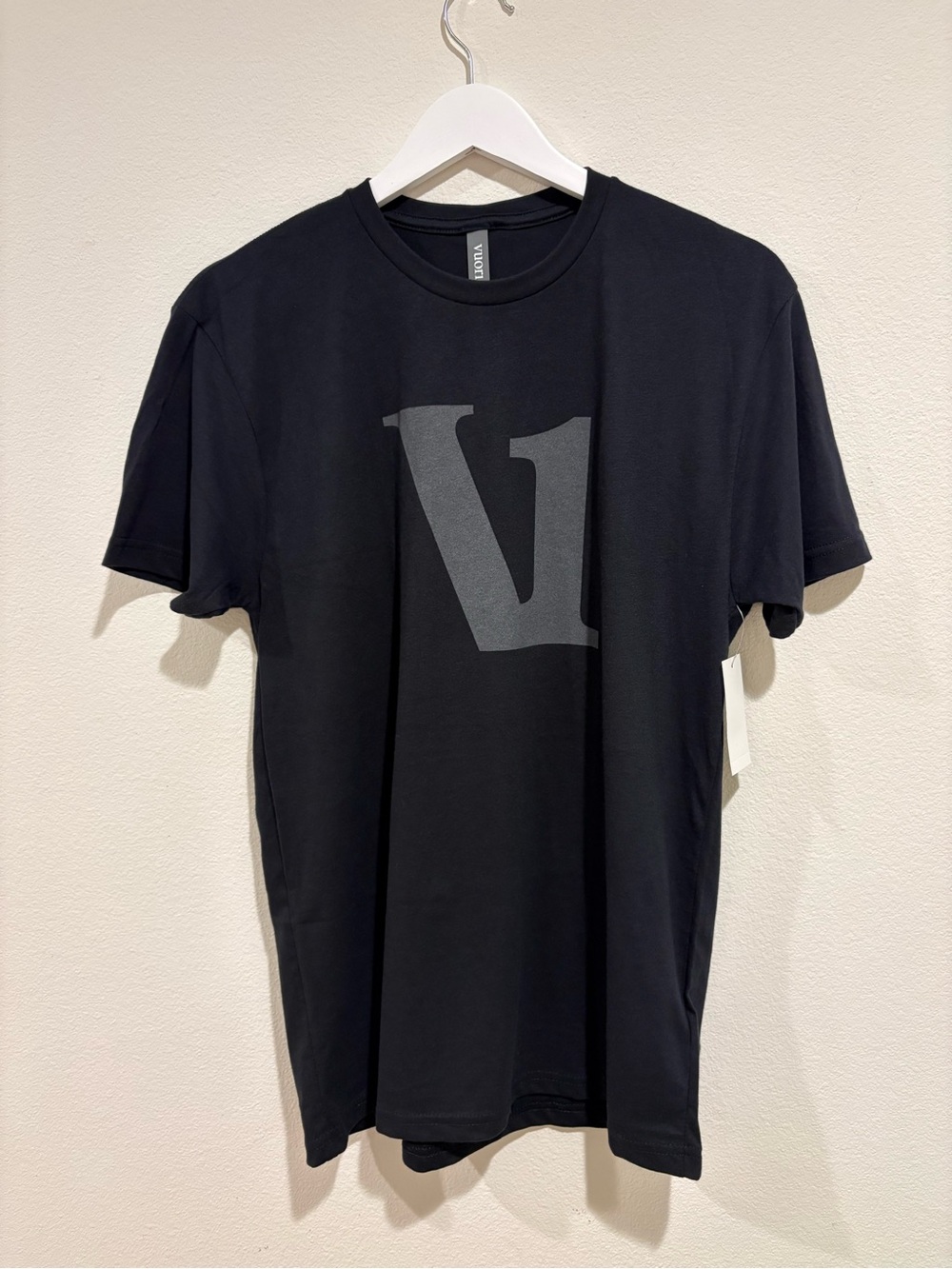 NWT Vuori Black Short-Sleeve Tee with Gray 'V' Logo
